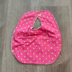 Pink Polka Dot Baby Bib